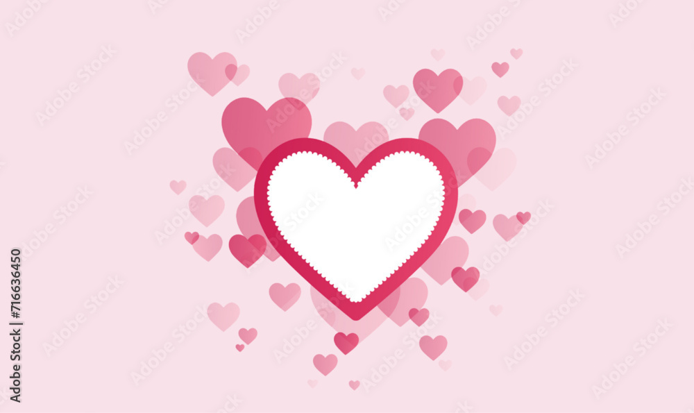 pink heart with a pattern, pink heart card