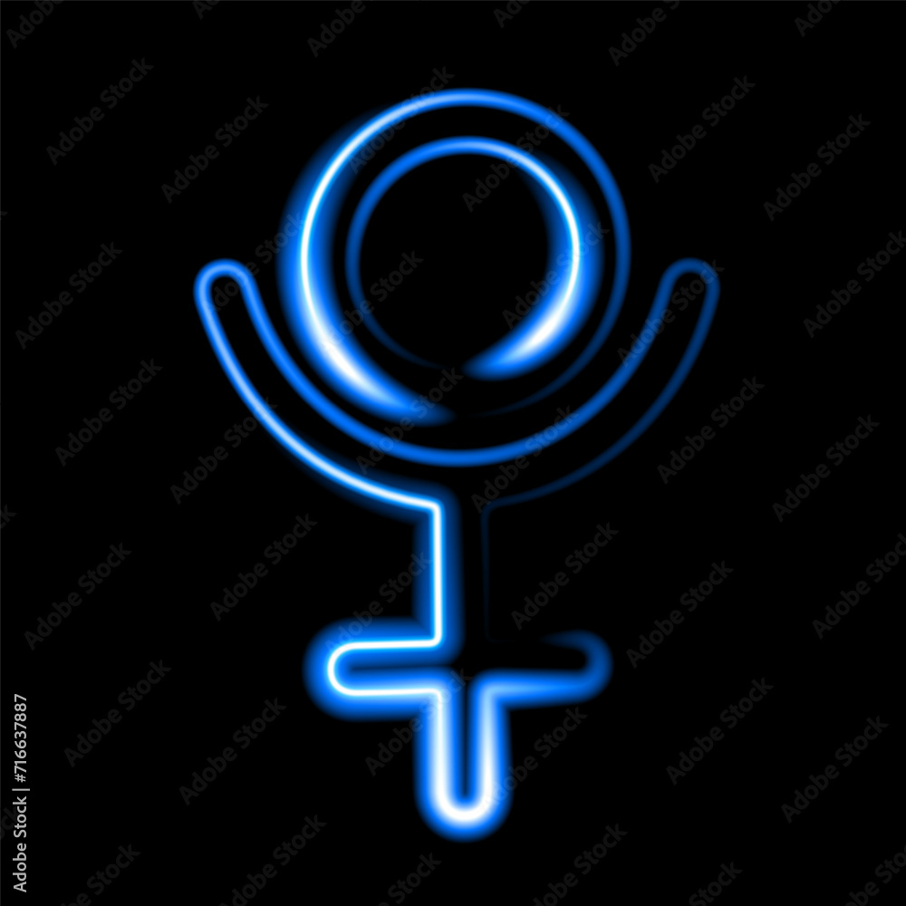 Vector isolated illustration of Pluto planet astrological sign with neon effect. Vector isolated illustration of Pluto planet astrological sign with neon effect.