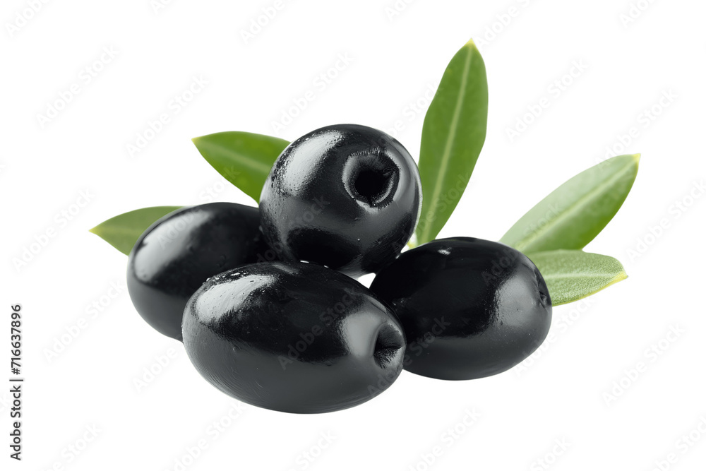 black olives with leaves isolate transparent background black olives with leaves isolate transparent background