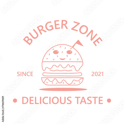 simple logo of vintage burger with simple concept silhouette suitable for business
