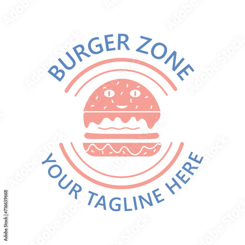 simple logo of vintage burger with simple concept silhouette suitable for business