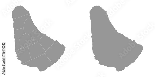 Barbados map with administrative divisions.
