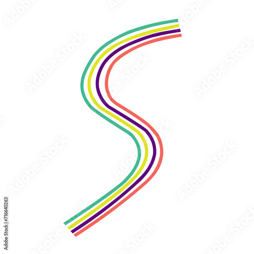 Multi Colored Curved Lines 