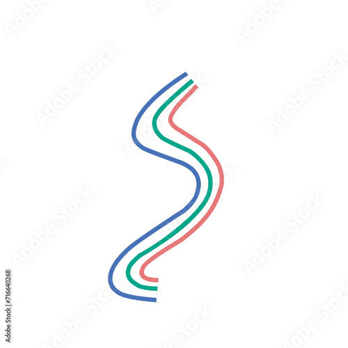 Multi Colored Curved Lines 
