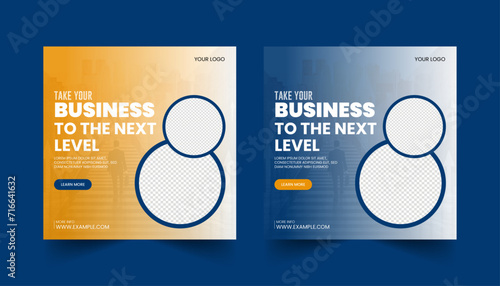 Business to the next level with social media post for Facebook & Instagram