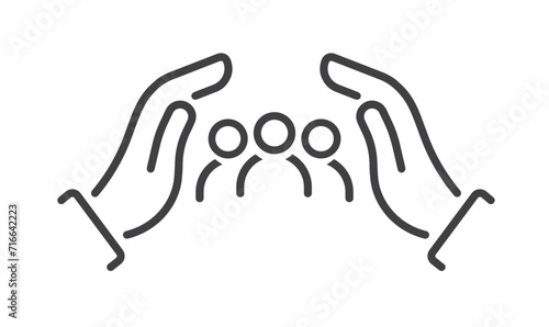 Social equity icon, help or support employee, family - icon, vector.