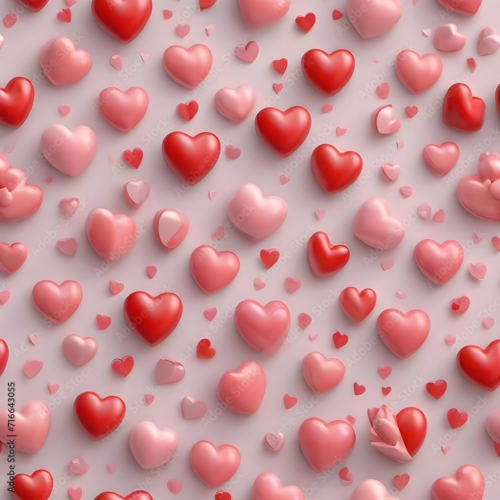 red hearts background