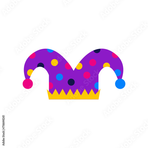Jester fools hat, clown hat. carnival and Purim celebration. SVG icon
