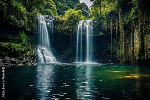 A stunning waterfall located in Canela  Rio Grande do Sul  Brazil. Generative AI