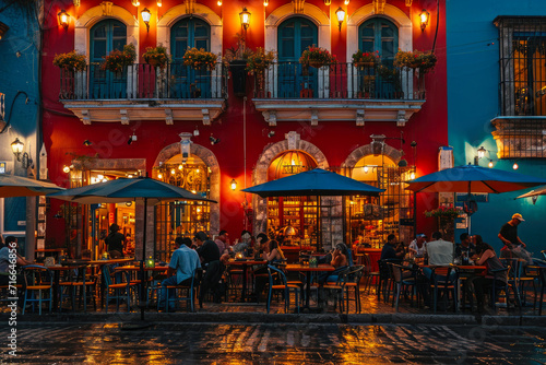 Mexico's Finest: Realistic Architecture of a Busy, Crowded Restaurant