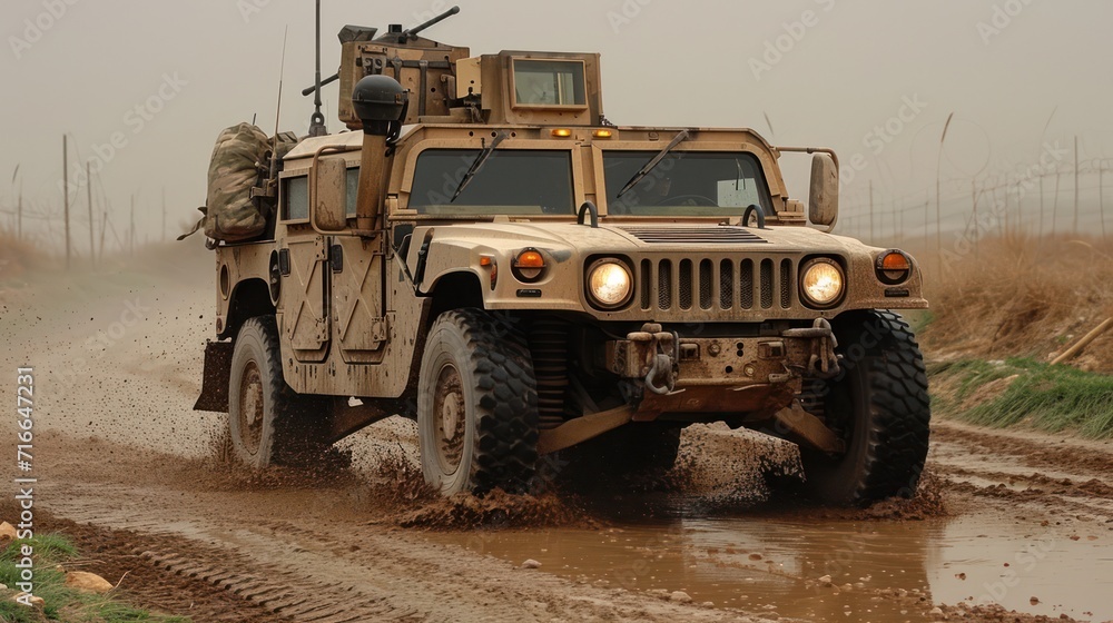 US army Humvee on a mission - AI Generated Digital Art
