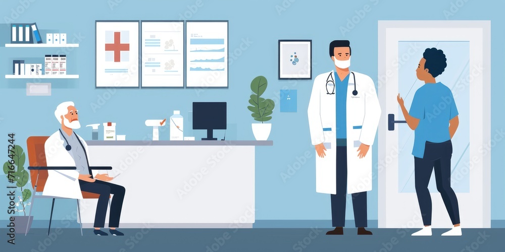 Fototapeta premium Graphics depicting medical services tailored for the geriatric population