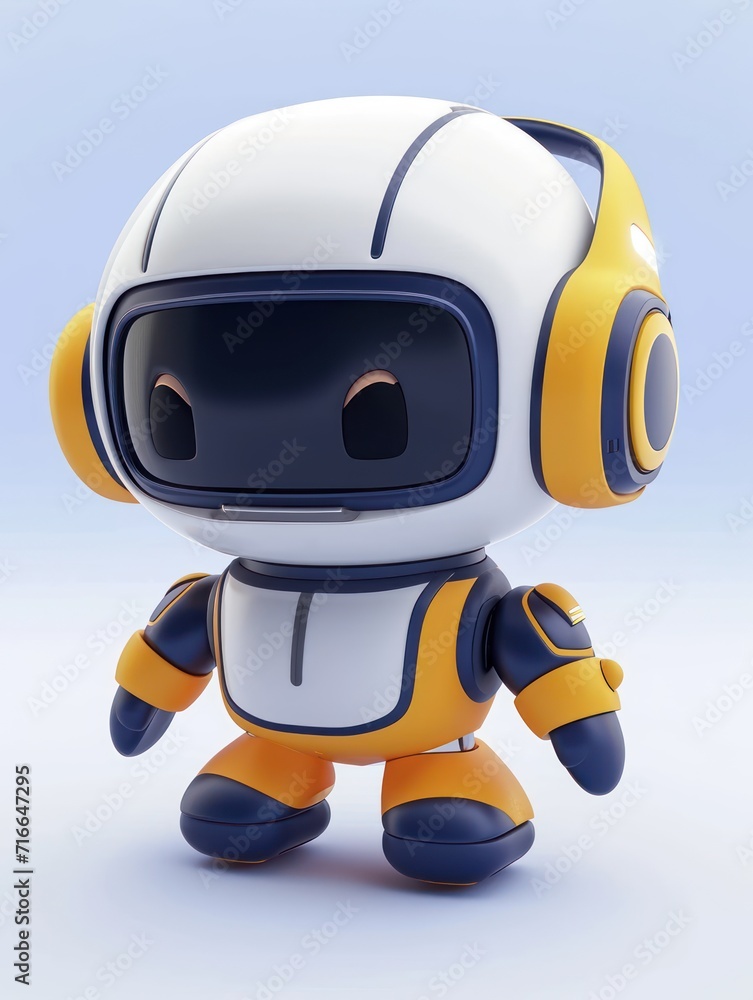 Chatbot robot with headphones - AI Generated Digital Art Chatbot robot with headphones - AI Generated Digital Art