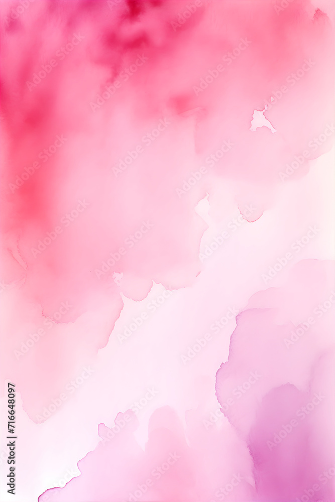 Pink watercolor backdrop with gradient effect Textured illustration for design. Aquarelle background for design