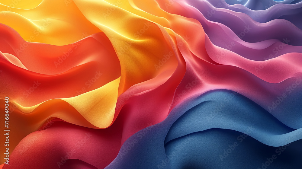 Obraz premium abstract colorful glowing wavy perspective with fractals and curves background 16:9 widescreen wallpapers