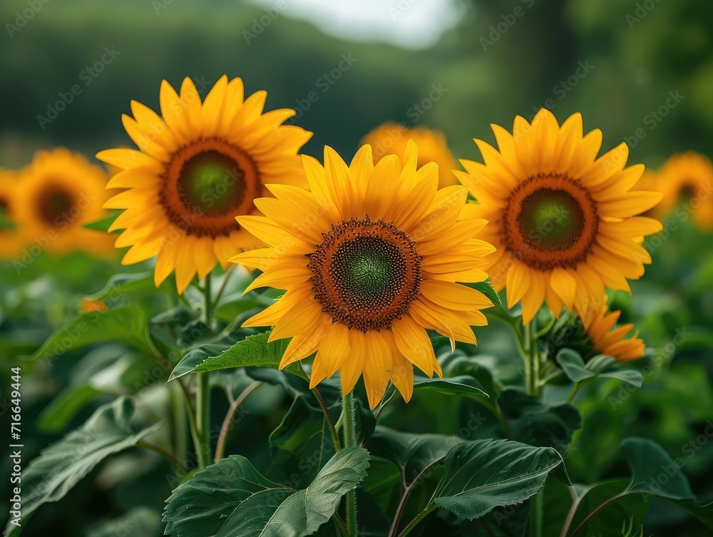 A sea of vibrant yellow sunflowers dances under the summer sky, their pollen-rich petals swaying in the breeze, while their sunflower seeds promise new life and growth