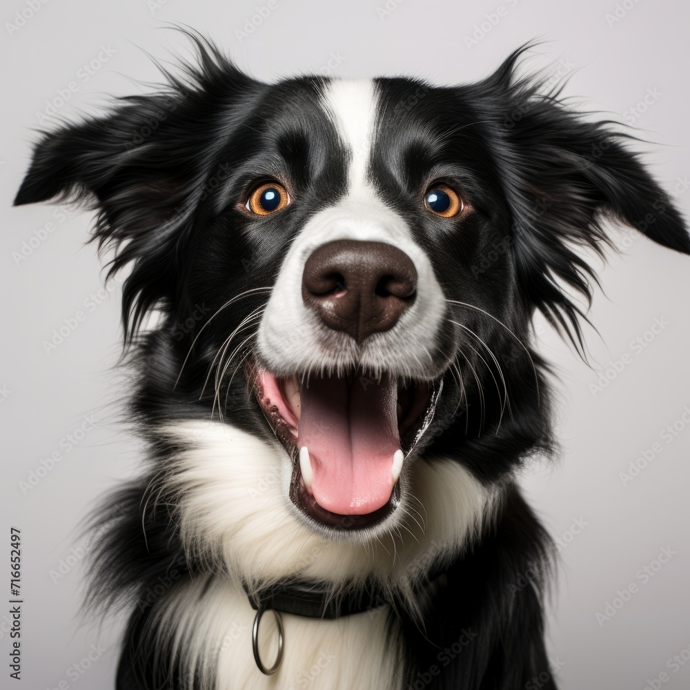 Exuberant Border Collie Dog Portrait