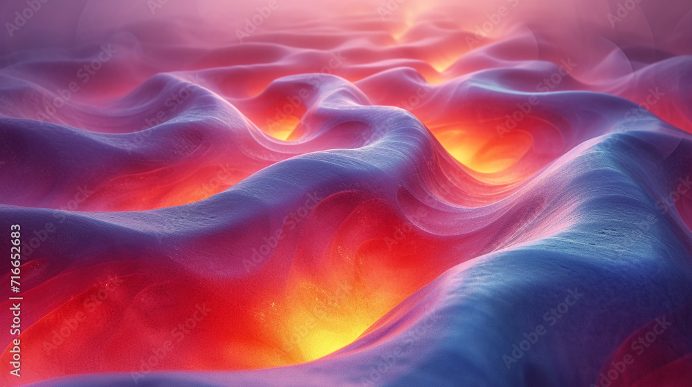 Obraz premium abstract colorful glowing wavy perspective with fractals and curves background 16:9 widescreen wallpapers 