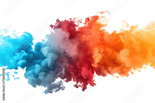 Colorful smoke explosion isolated on transparent background