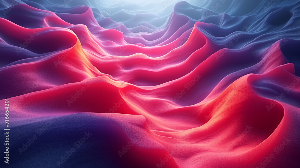 Obraz premium abstract colorful glowing wavy perspective with fractals and curves background 16:9 widescreen wallpapers