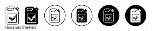 Biofuel canister vector icon set collection. Biofuel canister Outline flat Icon.