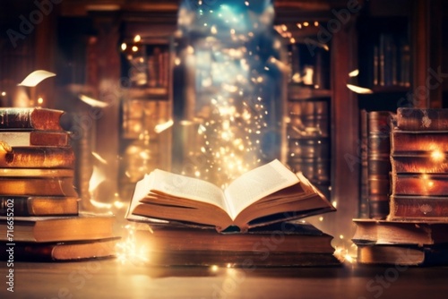 magic book and lights