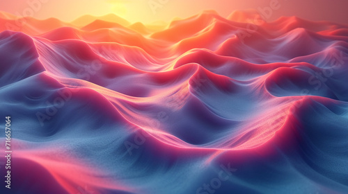 Wallpaper Mural abstract colorful glowing wavy perspective with fractals and curves background 16:9 widescreen wallpapers Torontodigital.ca