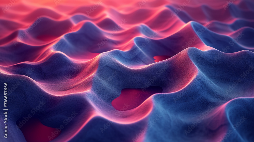 Obraz premium abstract colorful glowing wavy perspective with fractals and curves background 16:9 widescreen wallpapers