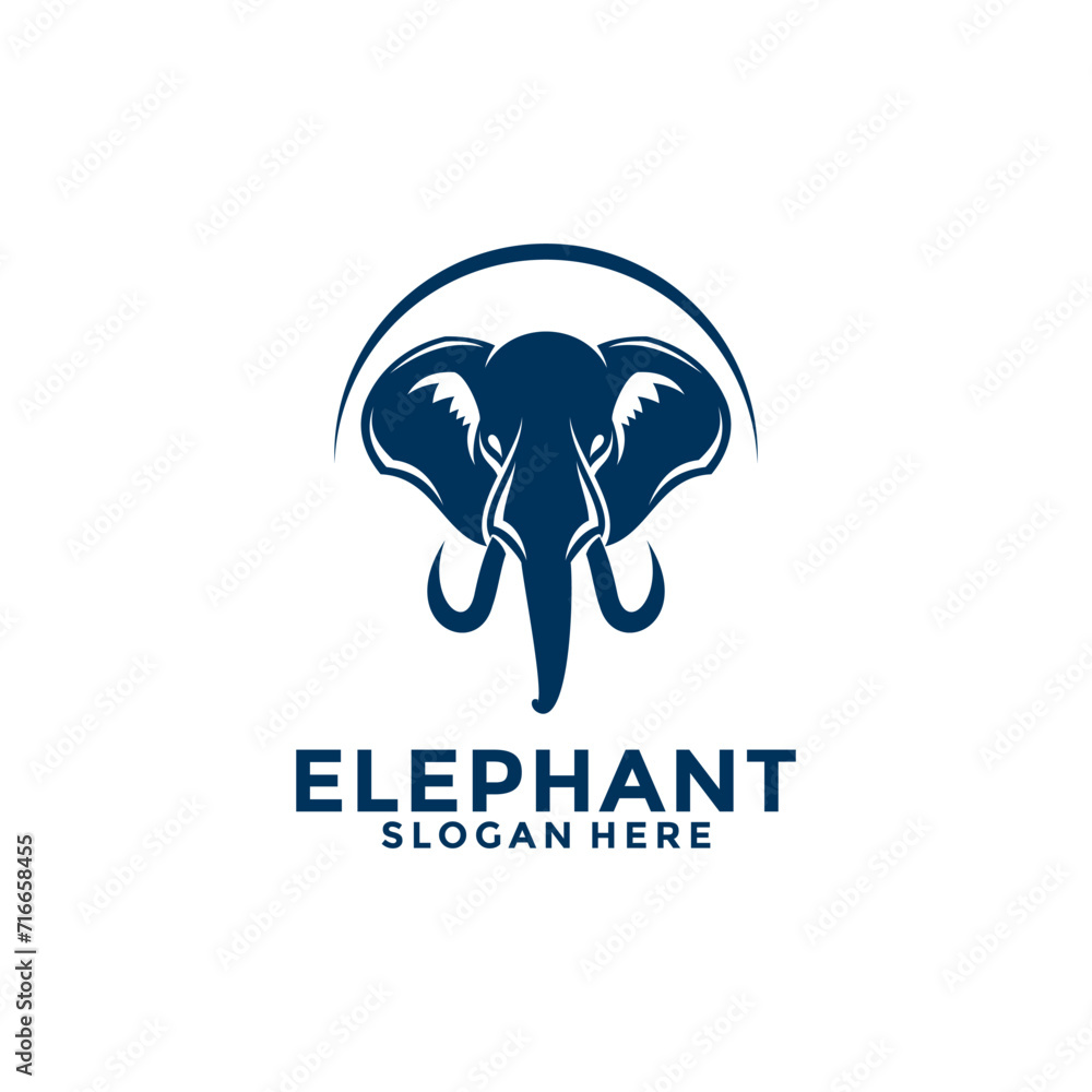 Elephant logo vector, Elephant Head logo design template