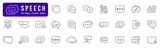 Speech bubble line icon set. Talk, people, man, user, dialog, chat, cloud etc. Editable stroke