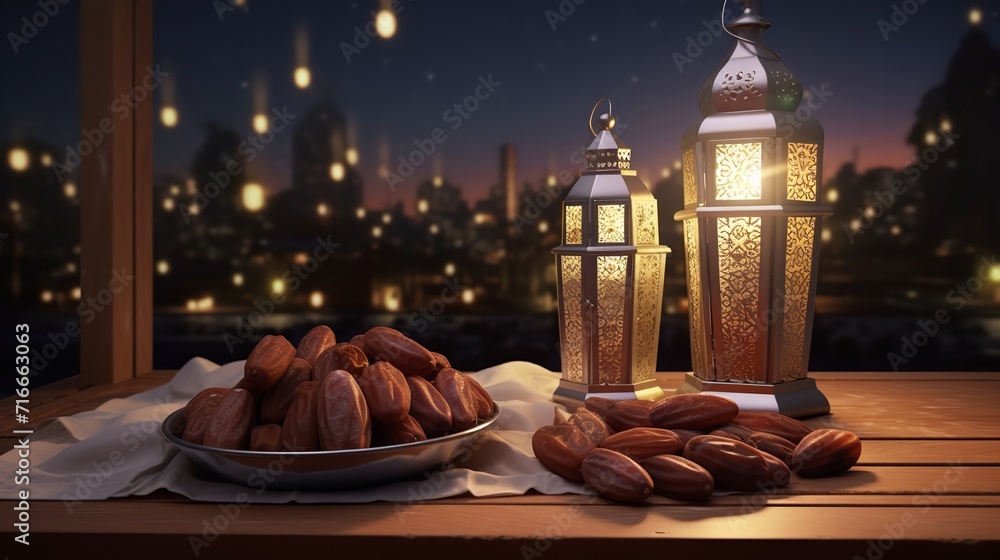 Obraz premium Roza Iftar time in ramadan