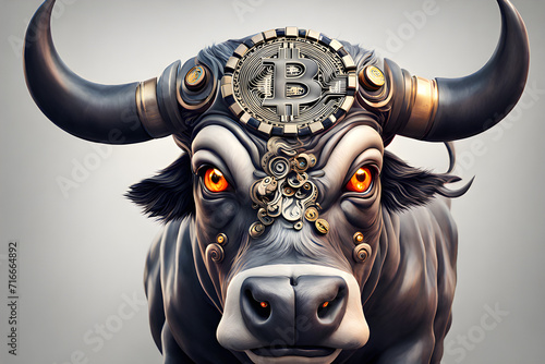 bullish divergent concept, bitcoin crypto money. photo