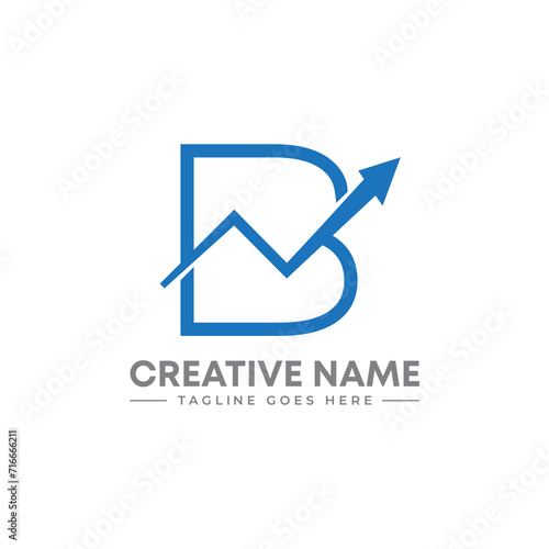 letter B with upper arrow logo. financial growth up logo icon design with arrow combined for economy, finance element symbol