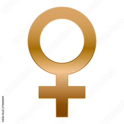 Gold Female Symbol Isolated