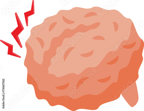 Brain problem icon isometric vector. Injury patient. Child febrile muscle