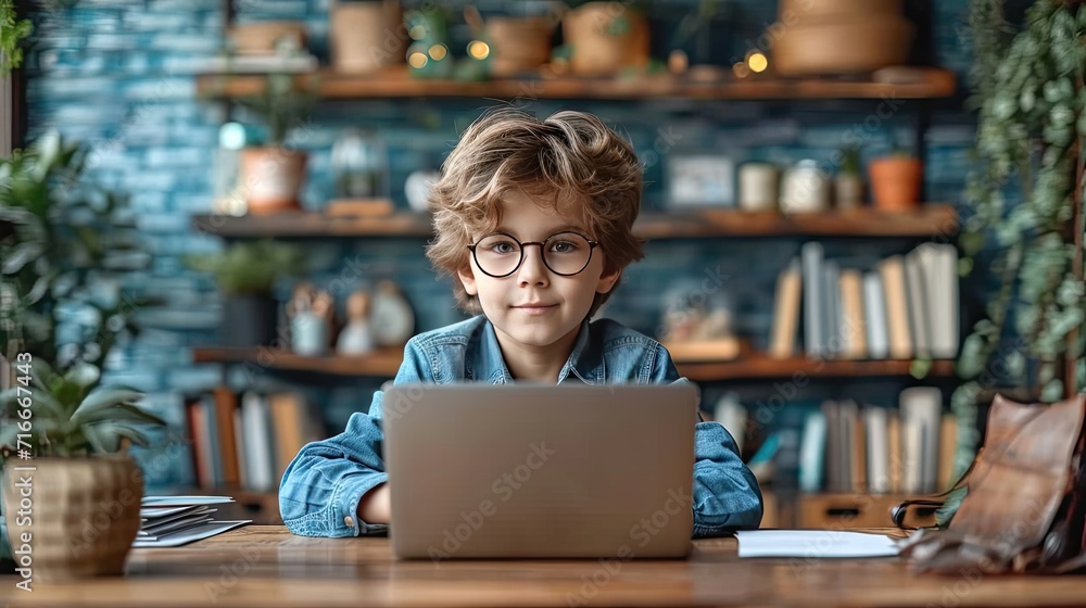 little boy in a cafe with laptop little boy in a cafe with laptop