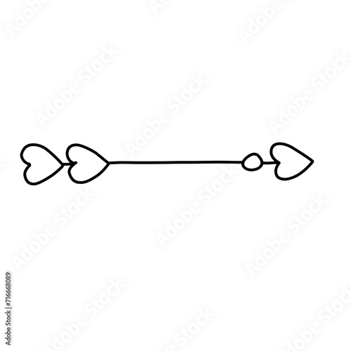 Arrow with heart, design element for Valentine's day and wedding