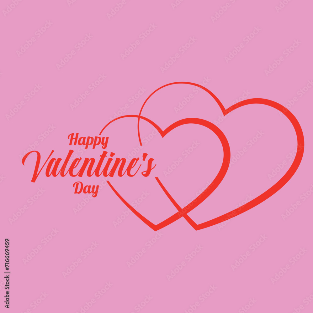 Valentine's Day text background with heart pattern and typography. Vector illustration. Wallpaper, flyers, invitations, posters, brochures, banners art.