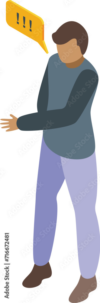 Obraz premium People concept icon isometric vector. Dispute argument. Emotion problem