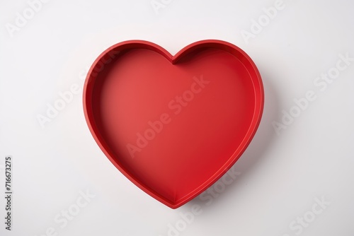 Obraz na płótnie Empty red heart gift box mockup for holiday, christmas, thanks giving day, birthday top view with copy space, for Valentine's day and love concept w salonie
