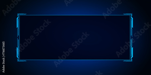 Sci fi futuristic user interface, HUD template frame design, Technology abstract background photo