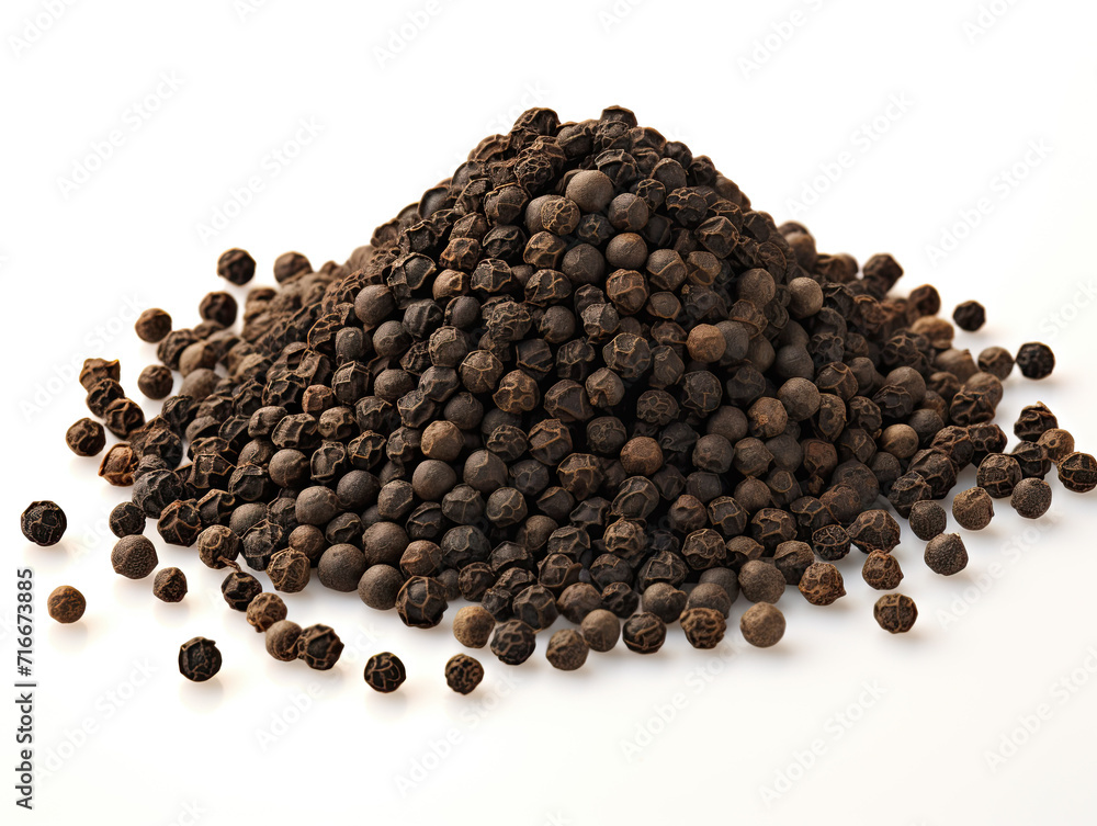 Pungent allure on pure white: Isolated ground black pepper, bold essence for rich, flavorful culinary masterpieces Pungent allure on pure white: Isolated ground black pepper, bold essence for rich, flavorful culinary masterpieces
