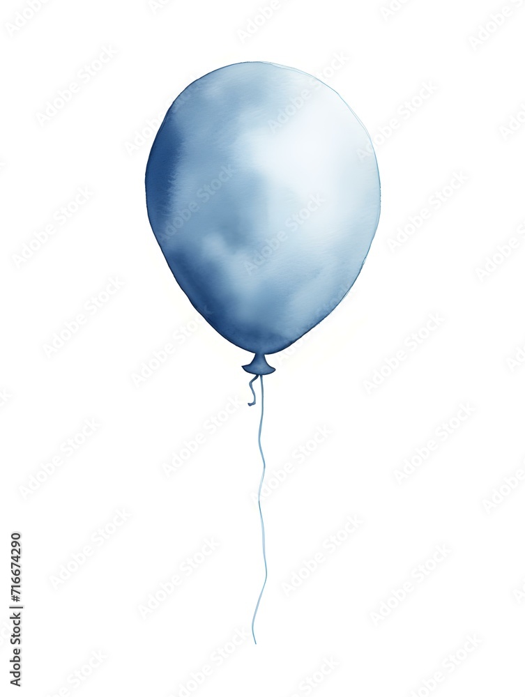 Navy Blue Balloon on a white Background. Watercolor Template for a Birthday or Greeting Card Navy Blue Balloon on a white Background. Watercolor Template for a Birthday or Greeting Card