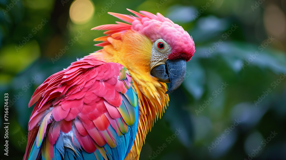 Fototapeta premium parrot - exotic tropical pink fantasy bird