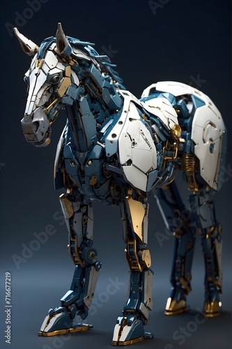 Robotic Horse Perspectives: AI-Generated Illustration