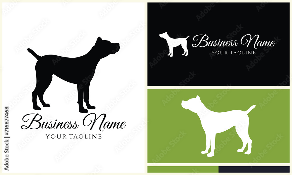 silhouette vector dog logo template
