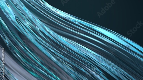 Blue Rippling Crystal Plate And Reflection Mysterious Refreshing Elegant Modern 3D Rendering Abstract Background