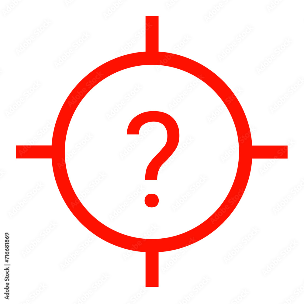 Target with question mark sign Target with question mark sign
