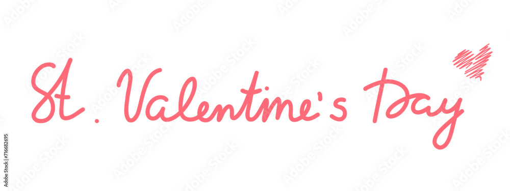 St Valentine's Day.  Hand lettering