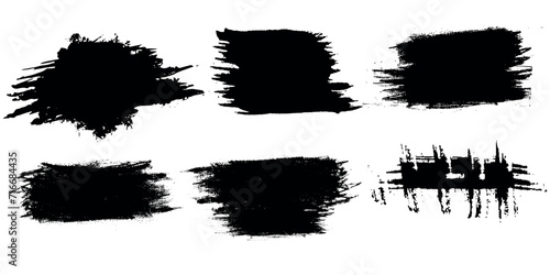 Big collection of  black paint brush stroke  ink splatter  brush strokes  brushes  lines  frames  box  dirty watercolor grungy. Set of black paint ink brush strokes artistic design elements. 